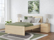 Onita Natural Full Panel Platform Bed front angle view