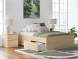 Onita Natural Full Platform Bed with 1 Side Storage profile view