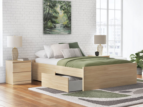 Onita Natural Queen Platform Bed front angle