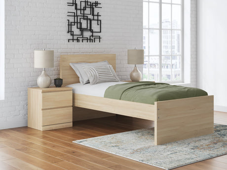 Onita Natural Twin Panel Platform Bed, front view