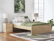 Onita Queen Platform Bed in natural finish, front view