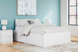Onita White Queen Platform Bed angled view