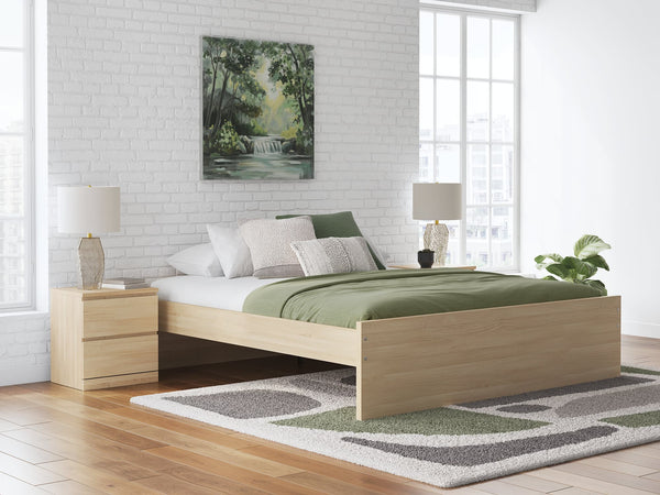 Onita Natural King Platform Bed front view