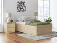 Onita Natural Full Size Platform Bed front angle