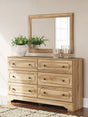 Aleaport Warm Brown Dresser and Mirror, front view