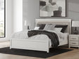 Zuraleus White King Upholstered Panel Bed front view