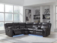 Sultan Meadow Carbon Faux Leather 2-Piece Reclining Sectional front angle