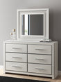 Zuraleus white dresser with mirror front view