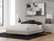 Zuraleus White Queen Upholstered Bed front view in white