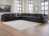 Emilia black leather sectional sofa main view