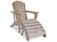 Sundown Driftwood Treasure Outdoor Adirondack Chair and Ottoman set in grayish brown, front view