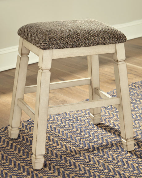 Bolanburg Two-Tone Counter Height Dining Table with 4 Barstools, front view