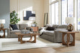 Dramatic Granite Sofa and Loveseat set front view in granite upholstery