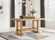 Havonplane brown counter height dining table and 10 barstools front view