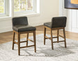 Cabalynn light brown counter height dining table and 4 storage barstools