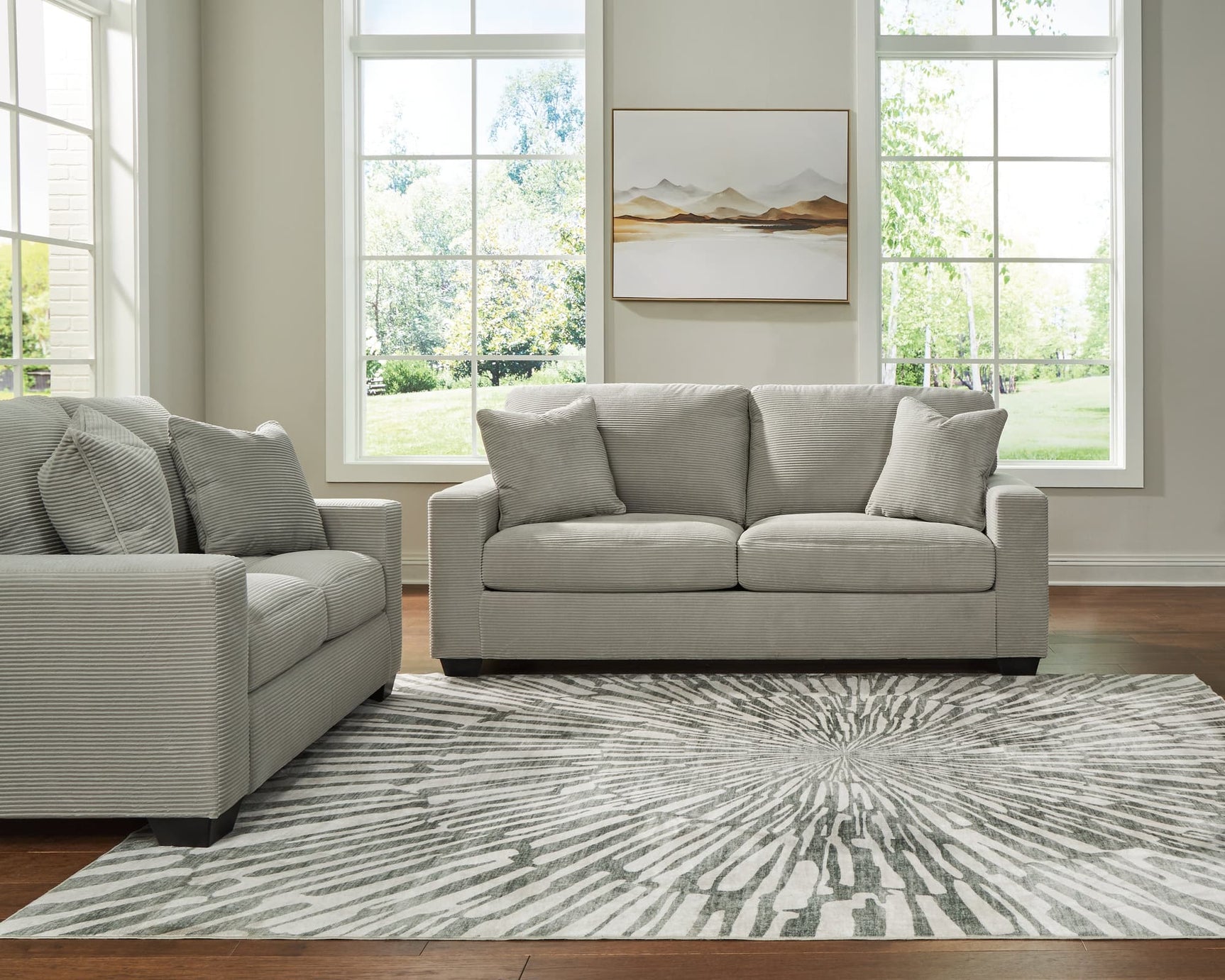 Greenbriar Smoke Sofa and Loveseat main view