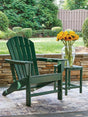 Sundown Green Shores Adirondack Chair with End Table - front view showing slatted design