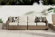 Beachcroft Beige 2-Piece Outdoor Sectional with Chair front view