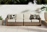 Beachcroft Beige 2-Piece Outdoor Sectional with Chair front view