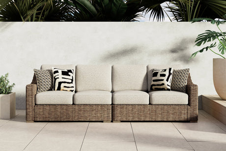 Beachcroft Beige 2-Piece Outdoor Sectional with Chair front view