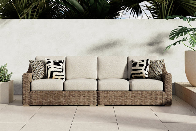 Beachcroft Beige 2-Piece Outdoor Sectional with Chair front view