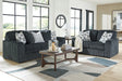 Midnight Madness Gunmetal Sofa and Loveseat set main view