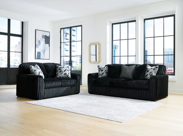Midnight-Madness Onyx Sofa and Loveseat set main view