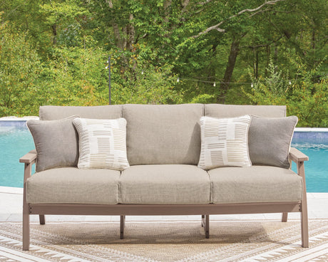 Grover Driftwood Beach Outdoor Sofa and Loveseat set front view