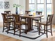 Rylandeen two-tone counter height dining table front view