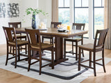 Rylandeen two-tone counter height dining table front view