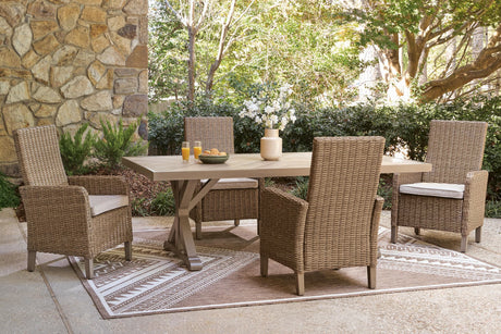 Laguna Beige Heights Outdoor Dining Table and 4 Chairs front view
