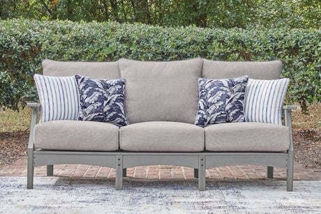 Cove Gray Beach Outdoor Sofa and Loveseat, front view
