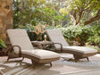 Laguna Beige Heights outdoor lounge chair angled view