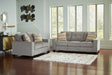Larimer Iron sofa and loveseat set front angle view