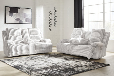 Rhines Alloy Falls Sofa and Loveseat set, front angle