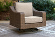 Laguna Beige Heights Outdoor Swivel Lounge Chairs front angle