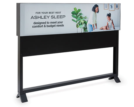 StoreDisplay black queen metal bed frame front view