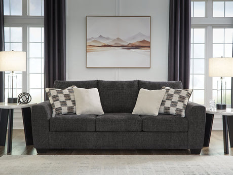Loreo Ebony Chenille Sofa front view