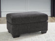 Loreo Ebony Chenille Ottoman front angle view