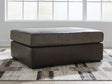Castille Way Fossil Faux Leather Oversized Accent Ottoman front angle view