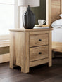 Makidern Tan Nightstand front view with drawers closed