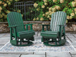 Shell Beach Green Outdoor Swivel Glider Chair front view