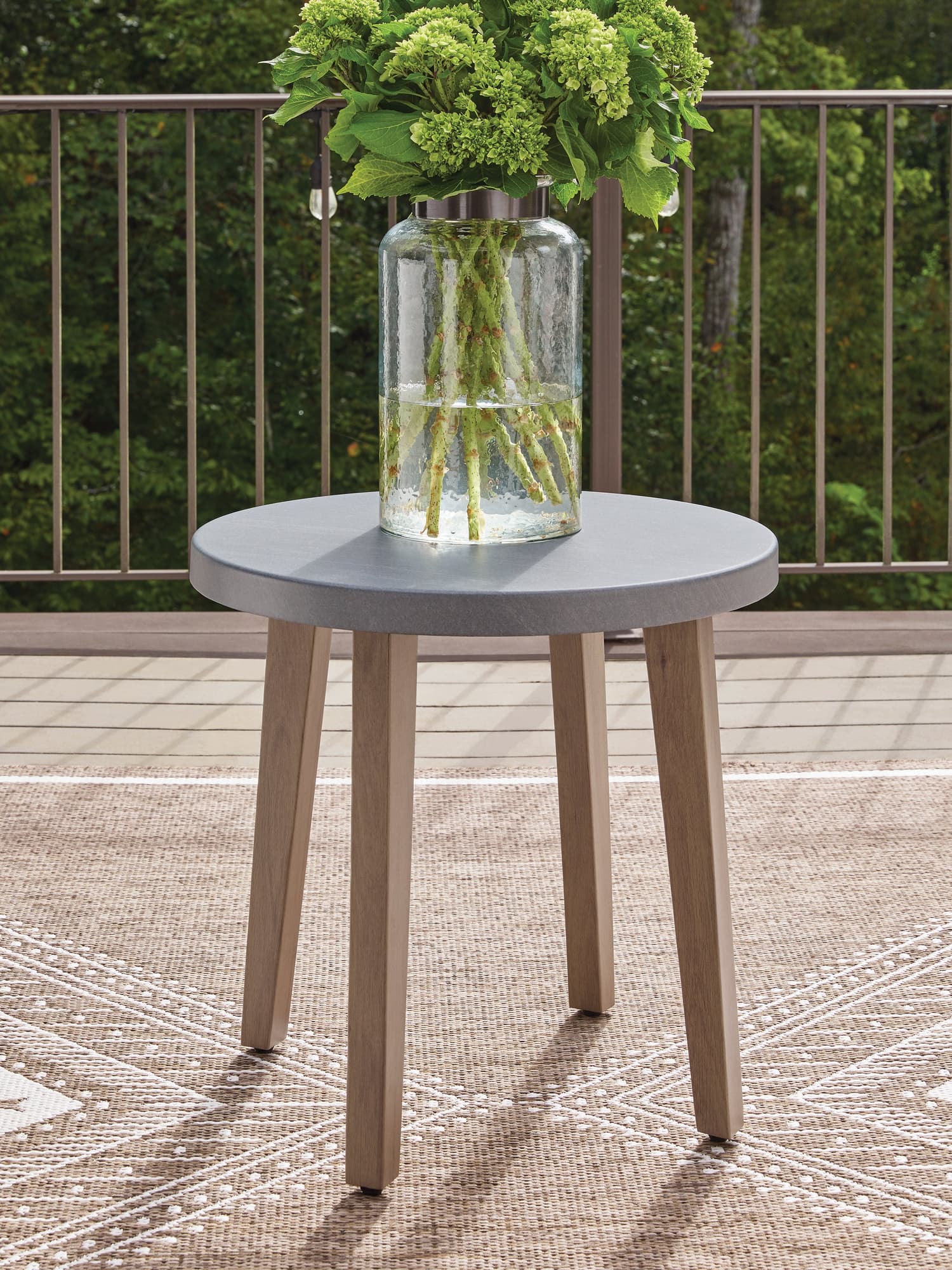 Harmony Headlands Natural/Gray Outdoor End Table angled view