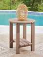 Grover Beach Driftwood Outdoor End Table front angle