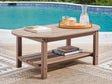 Grover Beach Driftwood Outdoor Coffee Table front view