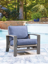Half Moon Beach Blue/Gray Outdoor Spring Rocking Lounge Chair front view