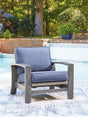 Half Moon Beach Blue/Gray Outdoor Spring Rocking Lounge Chair front view
