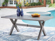 Half Moon Beach Gray Outdoor Dining Table, front angle