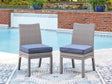 Half Moon Beach Blue/Gray Outdoor Side Chair with Cushion set front angle