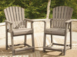 Seacliff Beach Medium Brown Outdoor Counter Height Bar Stool set of 2 front angle view